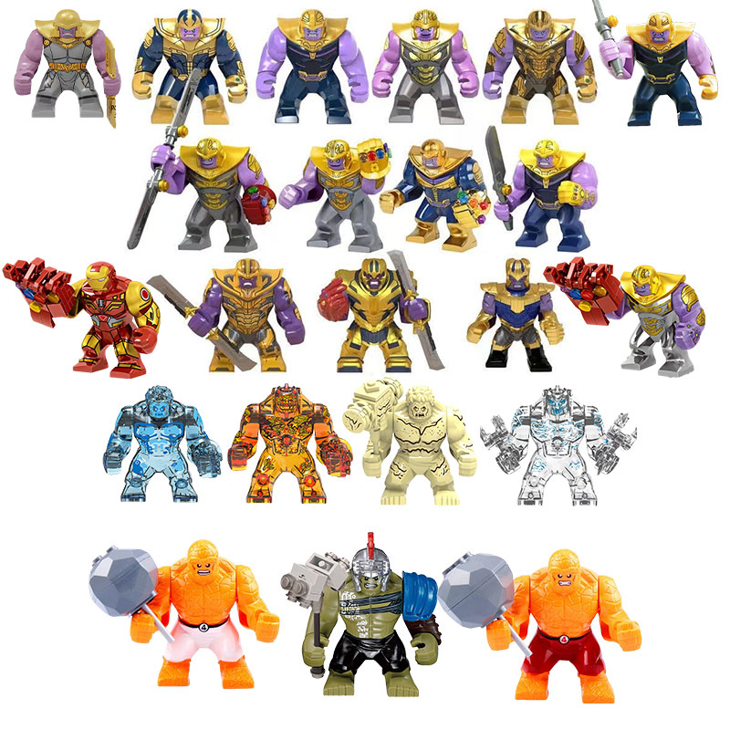 Lego Minifigure Holder - Marvel superhero character Thanos, Stone Man,