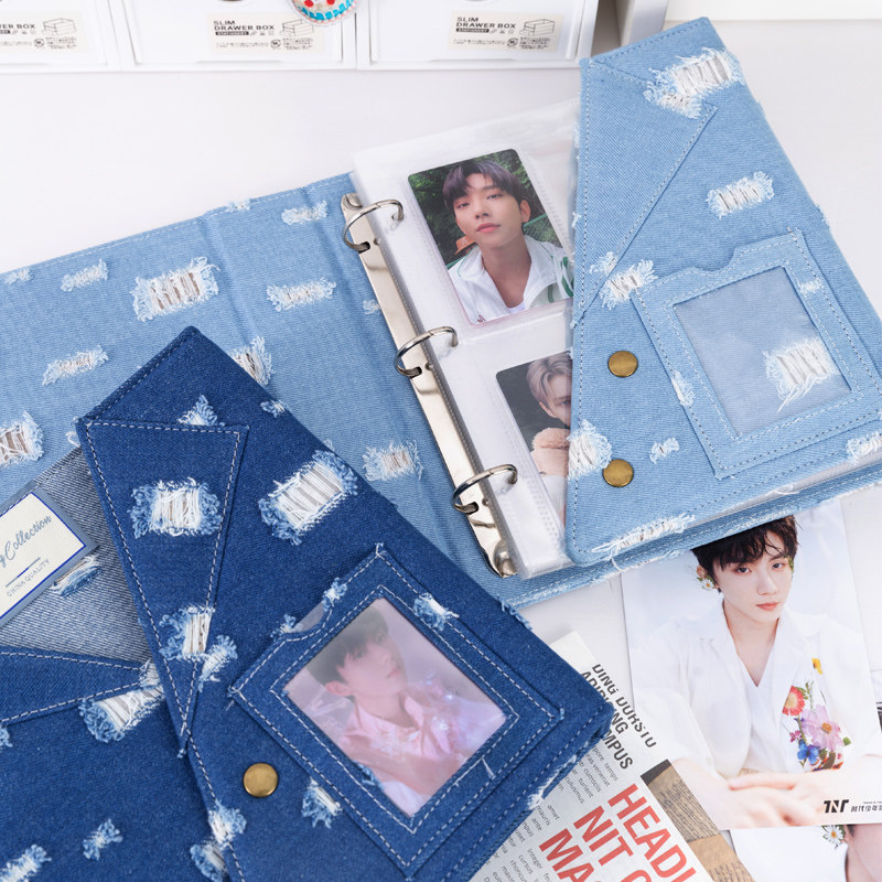 Large A5 Distressed Denim Card - đánh giá và giá Pokemon Binder Card